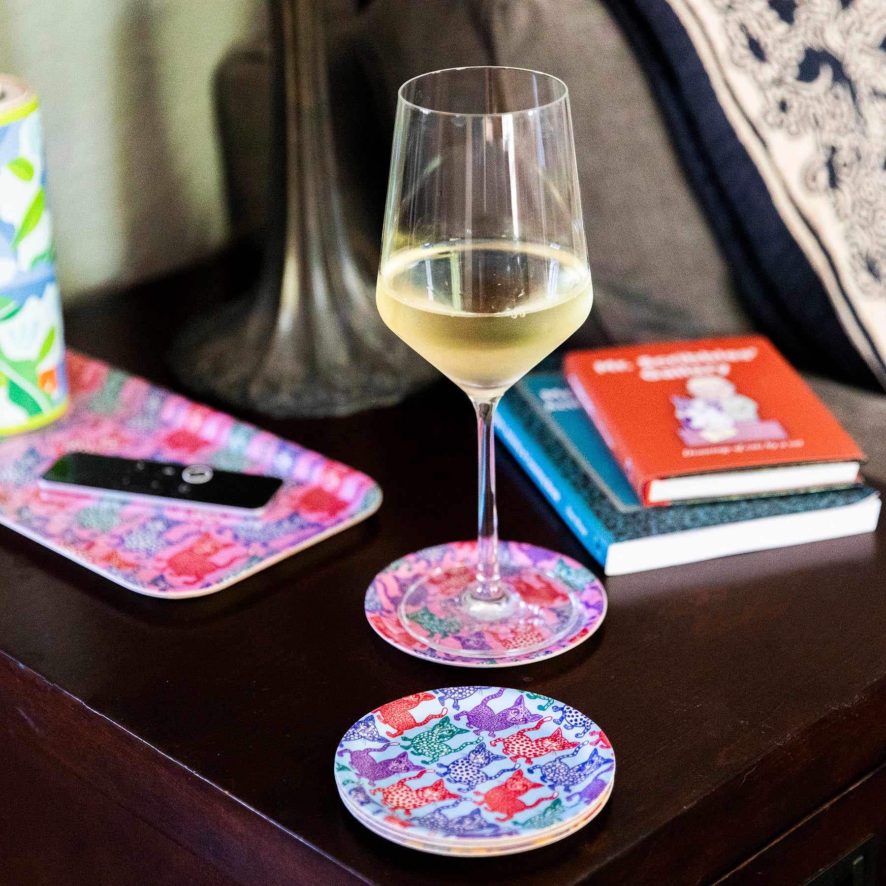 Pink Cat Attack Coasters (Set of 4) - Image 4